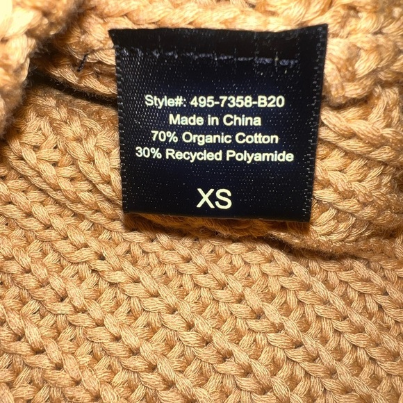 {Jenni Kayne Cotton Cabin Knit Pullover Sweater Mustard Golden Yellow X-Small XS - Picture 6 of 9